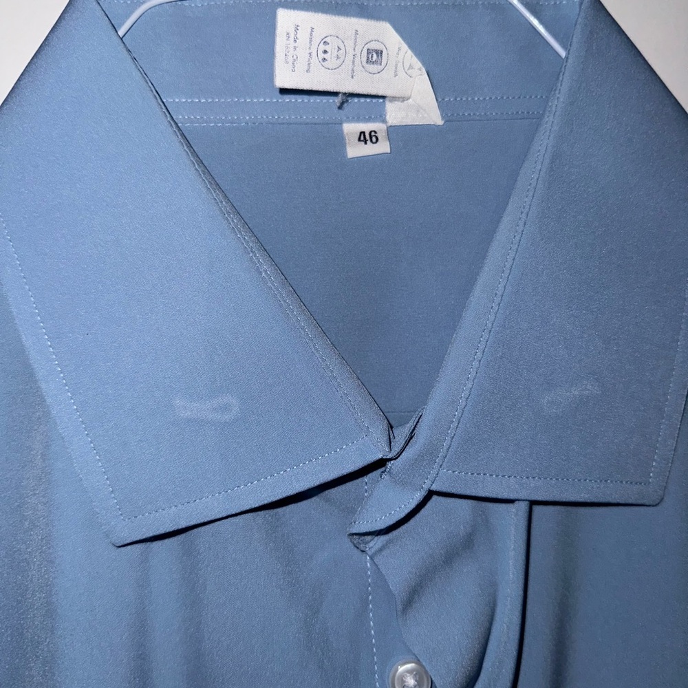 Performance Light Blue Men’s Button-Down Shirt - image 2